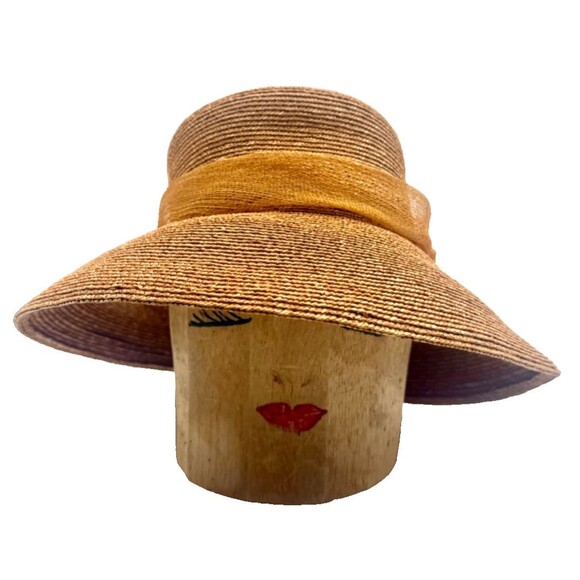 Vintage Handmade Neiman Marcus Straw Sun Hat Italy Beach Resort Travel Stunning! main image 6